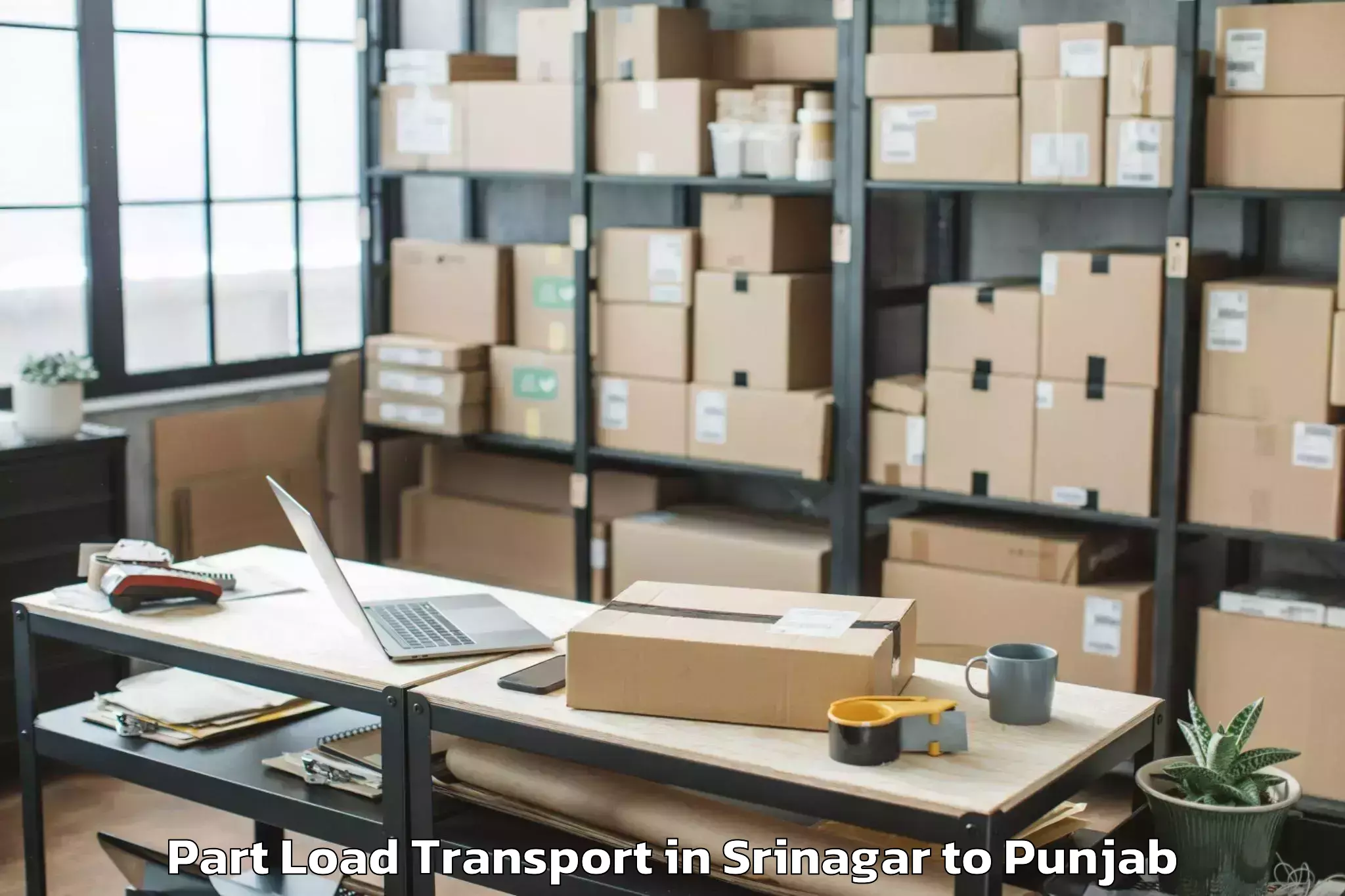 Srinagar to Adampur Jalandhar Part Load Transport Booking